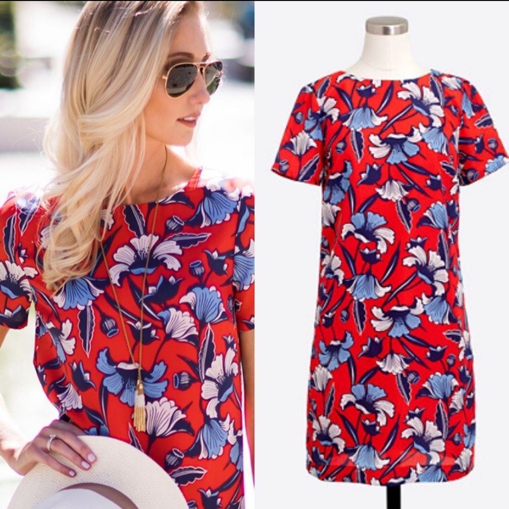 J. Crew Bright Floral Shift Dress